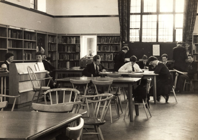 Sixth form library (now the Loarridge Centre), 1950s